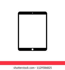 Tablet icon vector, pad screen symbol. Simple, flat design for web or mobile app