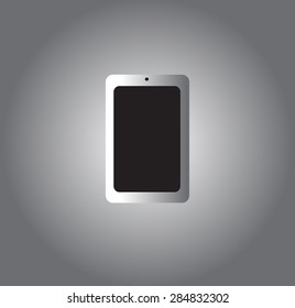 Tablet icon vector silver and black design.
