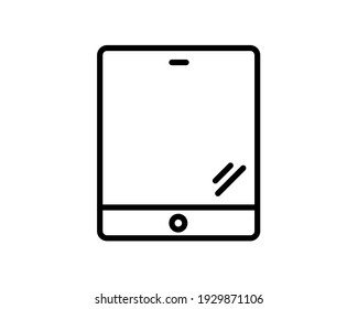 Tablet Icon Vector. Simple flat symbol. Perfect Black pictogram illustration on white background