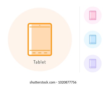 Tablet icon vector. Tablet symbol for your web site design, logo, app. One of a set of linear electronics icons.
