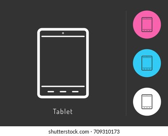 Tablet icon vector. Tablet symbol for your web site design, logo, app. One of a set of linear electronics icons.