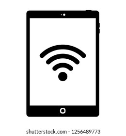 Tablet icon vector. Wifi signal sign 