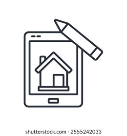 tablet icon. vector.Editable stroke.linear style sign for use web design,logo.Symbol illustration.