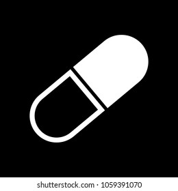 tablet icon. White icon on black background. Inversion