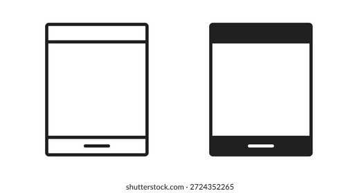 Iconos de la tableta de color negro en varios estilos