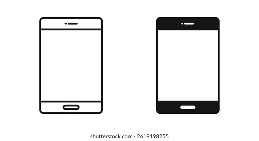 Tablet icons set in black colors on white background