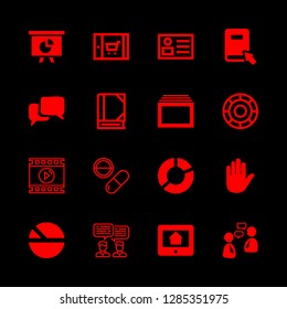 tablet icons set with pie chart, ipad and ecommerce user profile vector set