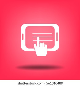 Ilustración de Tablet PC. Icono de vector plano