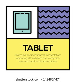 TABLET AND ILLUSTRATION ICON CONCEPT
