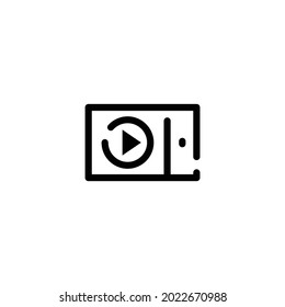 Tablet incomplete line art icon template