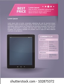 Tablet with information for sale
