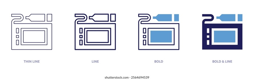 Tablet integrity icon in 4 different styles. Thin Line, Line, Bold, and Bold Line. Duotone style. Editable stroke.