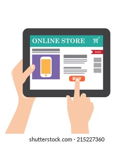 tablet with internet shopping