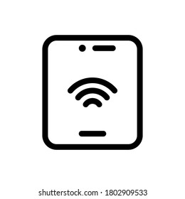 Tablet (Internet of Things) icon outline vector. isolated on white background 