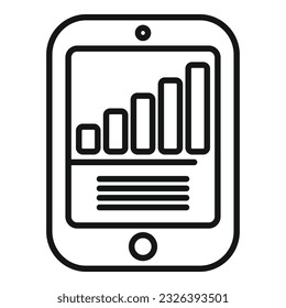 Tablet invest icon outline vector. Success finance. Result plan