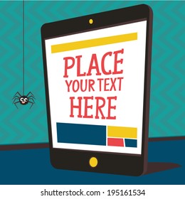 Tablet iPad with place for your text vector illustration, flat design