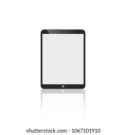 tablet in ipad style black color with blank touch screen isolated on white background. stock vector illustration