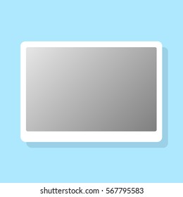 Tablet isolated on blue background. Vector illustration.