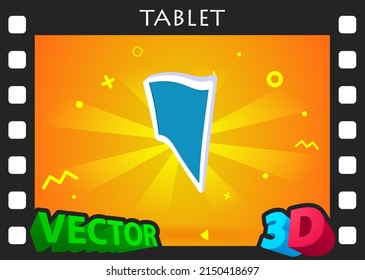 Tablet isometric design icon. Vector web illustration. 3d colorful concept