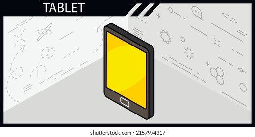 Tablet isometric design icon. Vector web illustration. 3d colorful concept