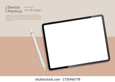 Tablet isometric perspective view. Template for infographics or presentation UI design interface. vector illustration