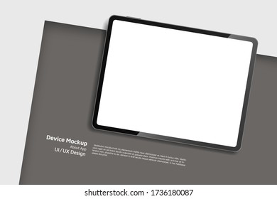 Tablet isometric perspective view. Template for infographics or presentation UI design interface. vector illustration