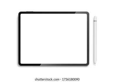 Tablet isometric perspective view. Template for infographics or presentation UI design interface. vector illustration