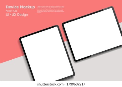 Tablet isometric perspective view. Template for infographics or presentation UI design interface. vector illustration