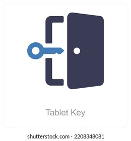 Tablet Key And Key icon concept