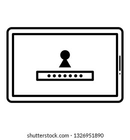 tablet with keyhole and password