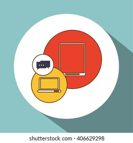 tablet and laptop design, vector illustration