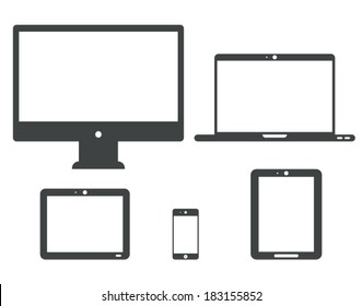 Tablet laptop device isolated on white