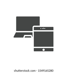 Tablet and laptop icon isolated on white background. Responsive symbol modern, simple, vector, icon for website design, mobile app, ui. Vector Illustration