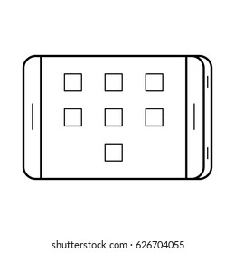 Tablet line art, simple gadget icon for web application, outline vector pictogram isolated on a white background, modern mobile computer with a touchscreen