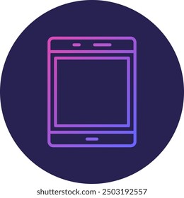 Tablet Line Gradient Icon Design