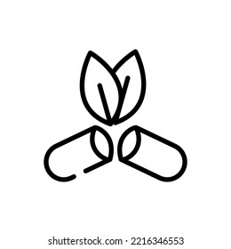 Tablet line icon. Biologically active additives, treatment, disease, doctor, pharmacy, medicine, first aid kit. Health care concept. Vector black line icon on a white background