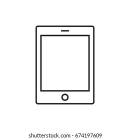 Tablet line icon. Line icon with flat design elements on white background. Symbol for your web site design, logo, app, UI. Vector illustration, EPS