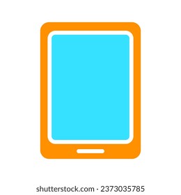 Icono de la línea de Tablet PC. Gadget, multimedia, pantalla táctil, estudio, tecnología, Internet, batería, electrónica. Icono de color vectorial sobre fondo blanco para negocios y publicidad.