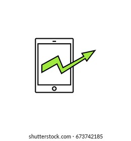 Tablet line icon. Line icons with flat design elements on white background. Symbol for your web site design, logo, app, UI. Vector illustration, EPS