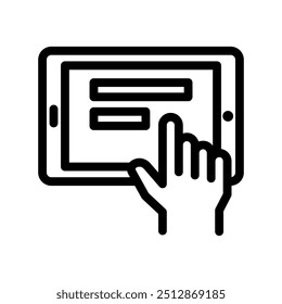 Vektorgrafik mit einem Symbol für eine Tablet-Zeile. Einfache Elementgrafik, Vektorgrafik, geeignet für App, Websites und Präsentationen einzeln auf weißem Hintergrund
