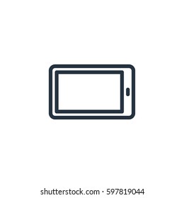 tablet line icon on white background