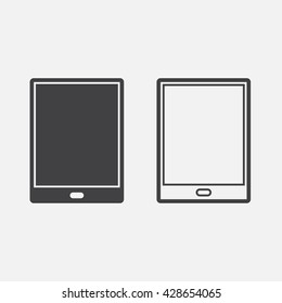 tablet line icon, outline and solid vector logo, linear pictogram isolated on white