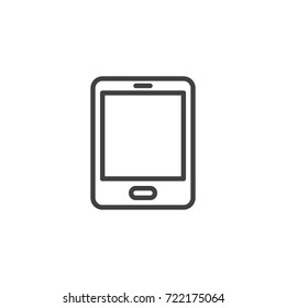 Tablet line icon, outline vector sign, linear style pictogram isolated on white. Symbol, logo illustration. Editable stroke