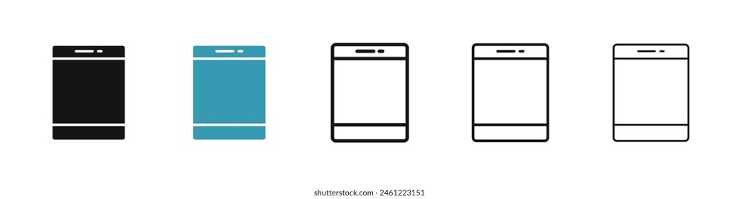 Tablet line icon set. Portable tech vector icon for UI designs.