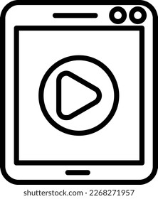 Diseño de iconos de vectores de línea de Tablet PC