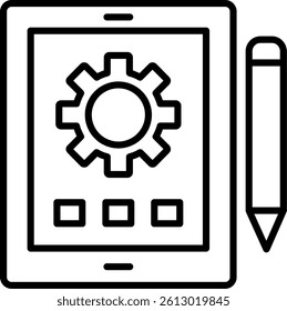Tablet Line Vector Icon Design