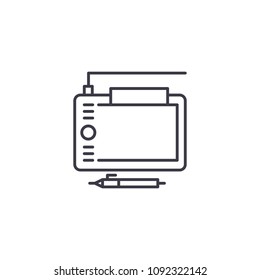 Tablet linear icon concept. Tablet line vector sign, symbol, illustration.