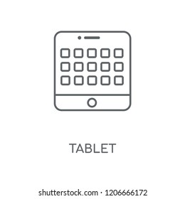 Tablet linear icon. Tablet concept stroke symbol design. Thin graphic elements vector illustration, outline pattern on a white background, eps 10.