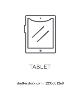 Tablet linear icon. Modern outline Tablet logo concept on white background from Electronic Devices collection. Suitable for use on web apps, mobile apps and print media.