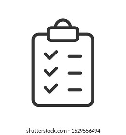 tablet with list and checkmarks outline ui web icon. tablet vector icon for web, mobile and user interface design isolated on white background